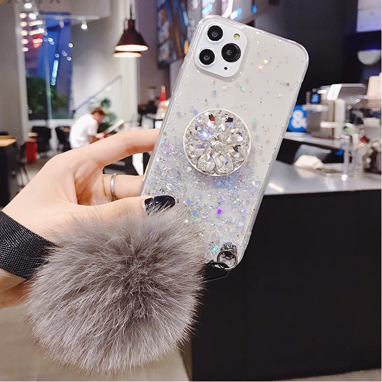 Ốp điện thoại mềm kim tuyến + bóng lông cho Samsung Galaxy Note 8 9 10 Plus Note10 Lite Note 20 Ultra S20 Ultra S10 A81 | BigBuy360 - bigbuy360.vn