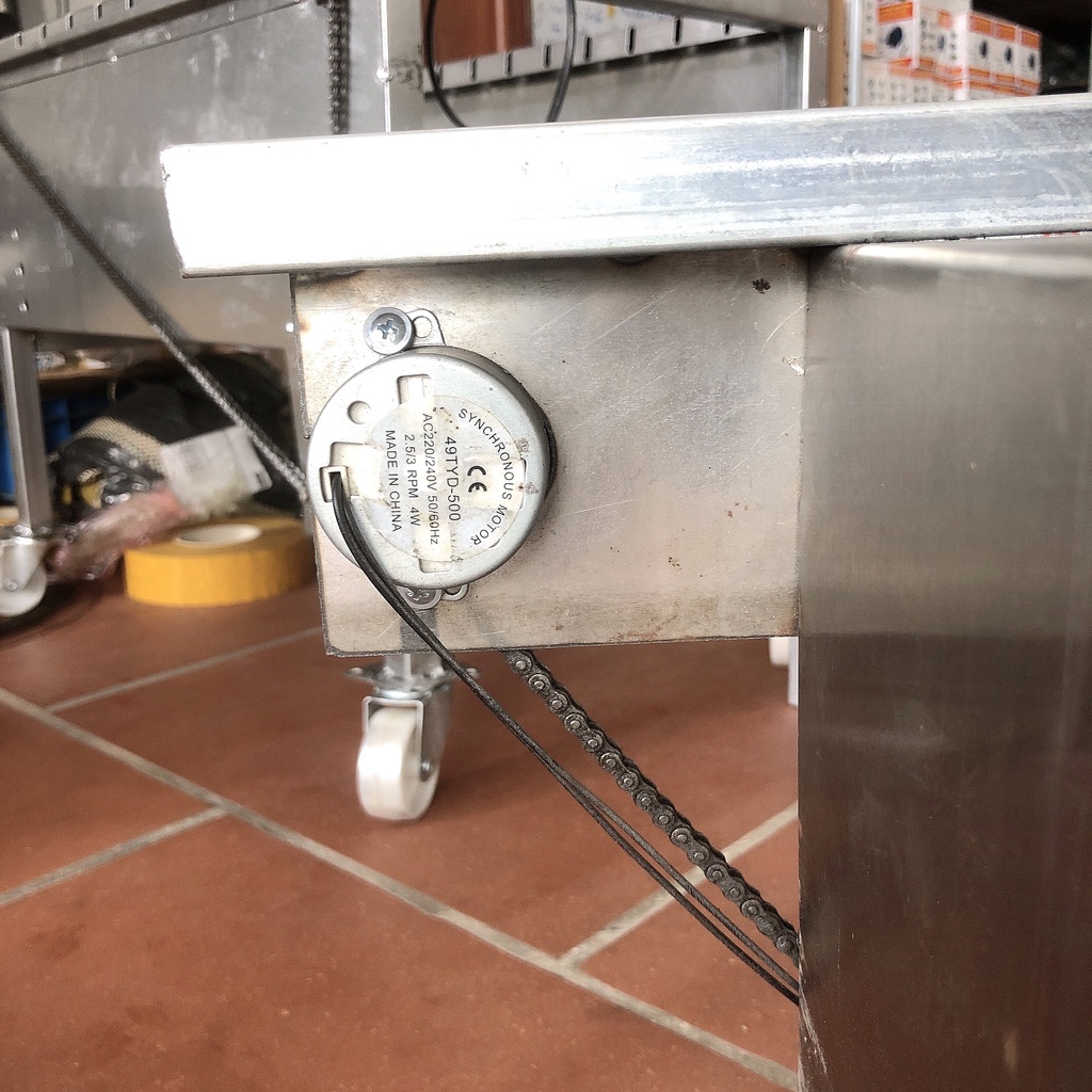 Máy nướng thịt chả lò quay gà vịt mini bếp nướng than hoa mô tơ tự động chuẩn