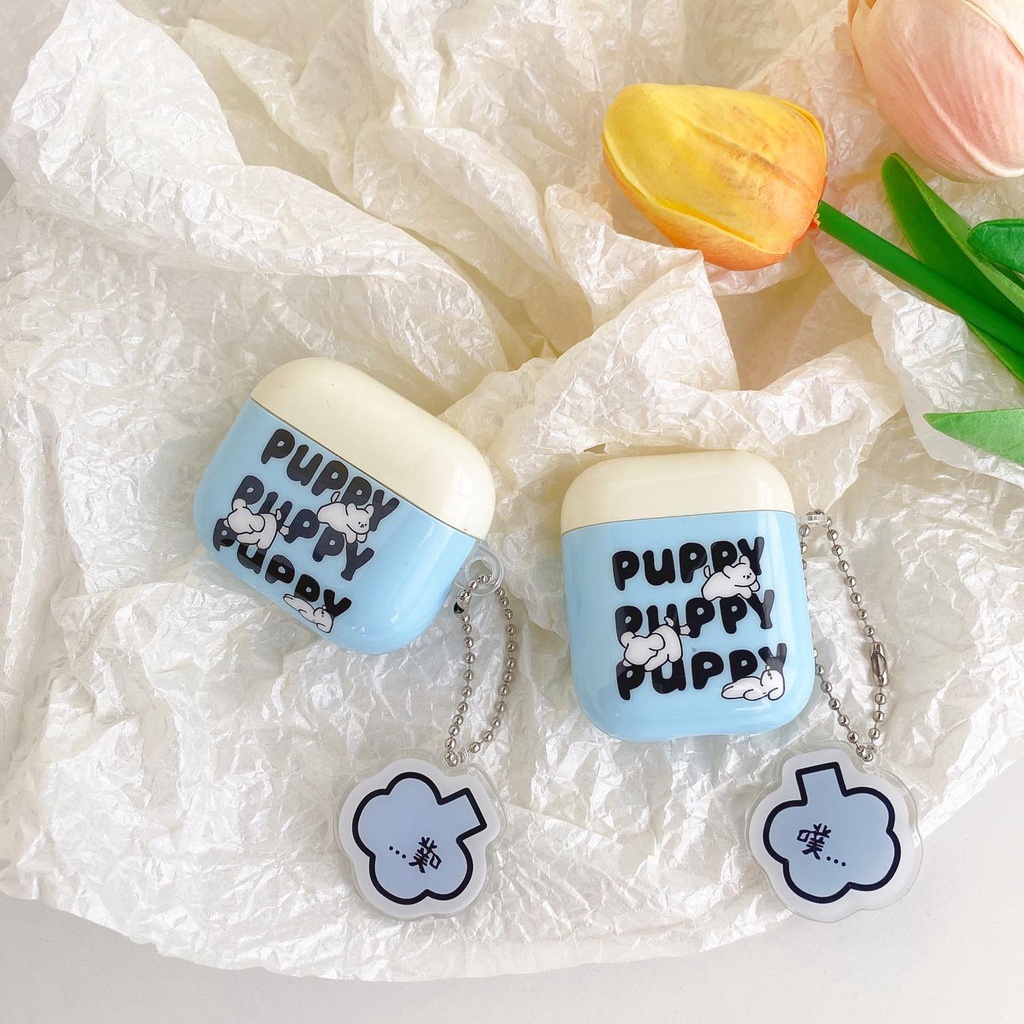 Vỏ Bảo Vệ Hộp Sạc Tai Nghe Bluetooth Không Dây AirPods 1 2 pro 3 2021 gen3 Bằng TPU Silicone Mềm Chống Rơi Hình Cún Dễ Thương