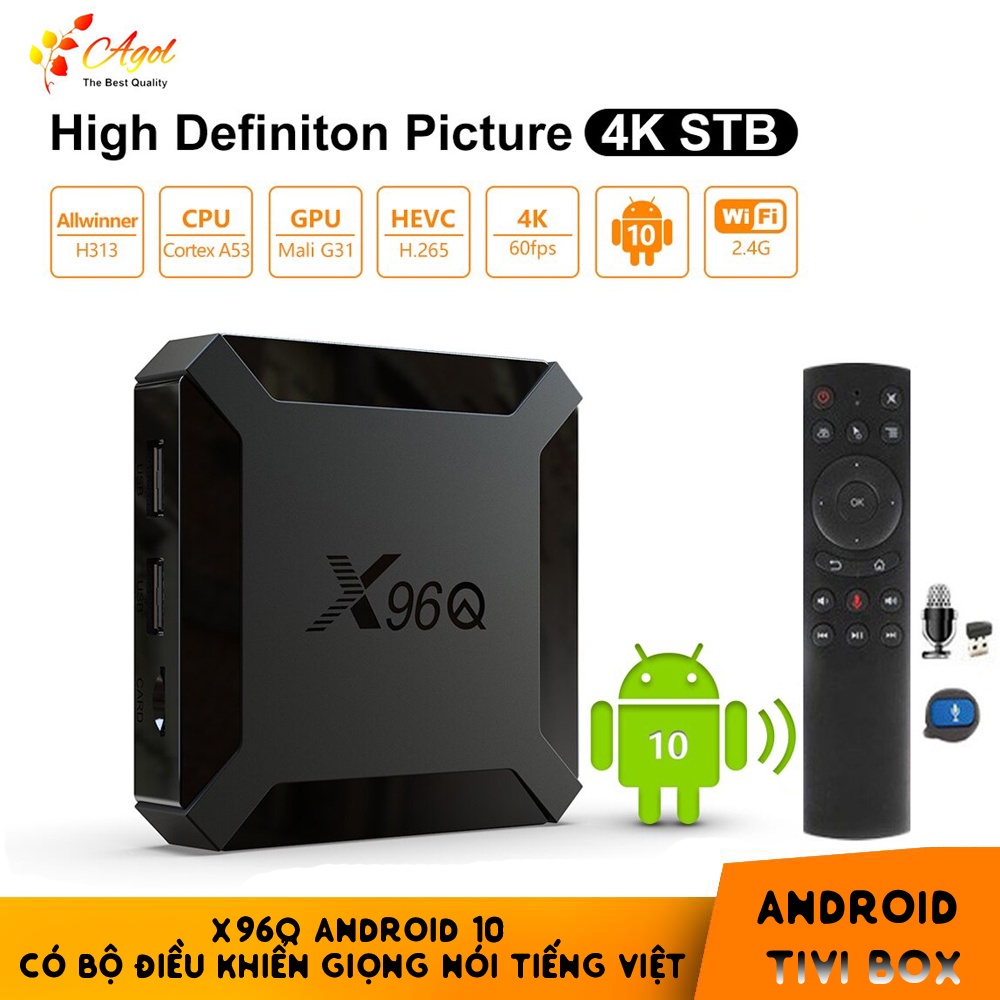 X96Q có điều khiển giọng nói tiếng việt hỗ trợ cử chỉ  Android 10 cài sẵn chương trình tivi và xem phim