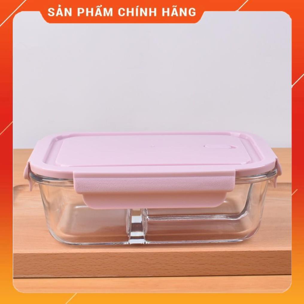 CHÍNH HÃNG -  Hộp đựng cơm thủy tinh,hộp thủy tinh chia 2 ngăn, 3 ngăn,hộp thủy tinh đựng thực phẩm,thức ăn