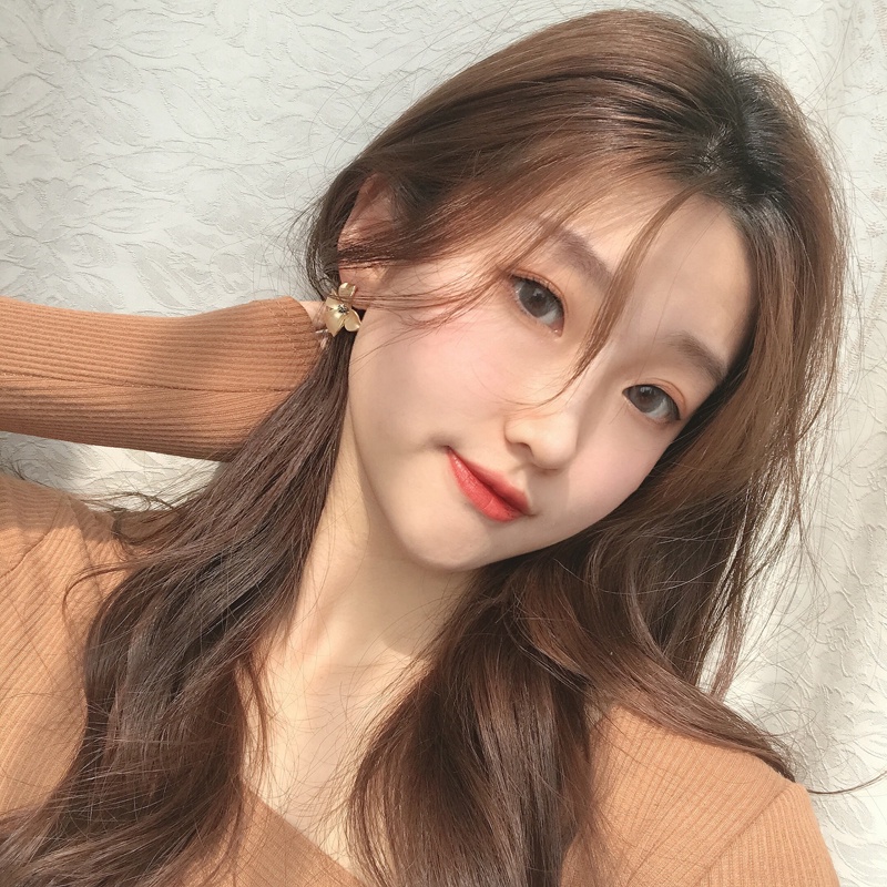 Khuyên tai kẹp không bấm lỗ chốt cố định K072 bằng hợp kim mạ vàng hình bông hoa dáng ngắn Leous Accessories