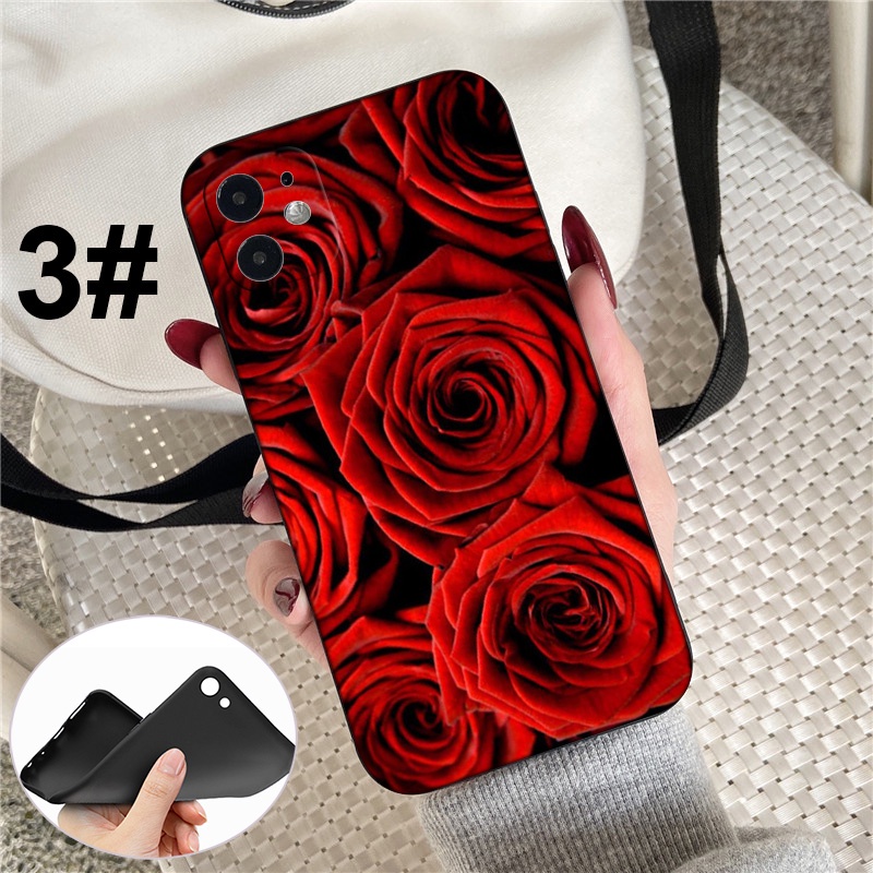 Ốp điện thoại mềm hình hoa hồng đỏ 125LQ thích hợp cho iPhone XR X Xs Max 7 8 6s 6 Plus 7plus 8plus 5 5s SE 2020