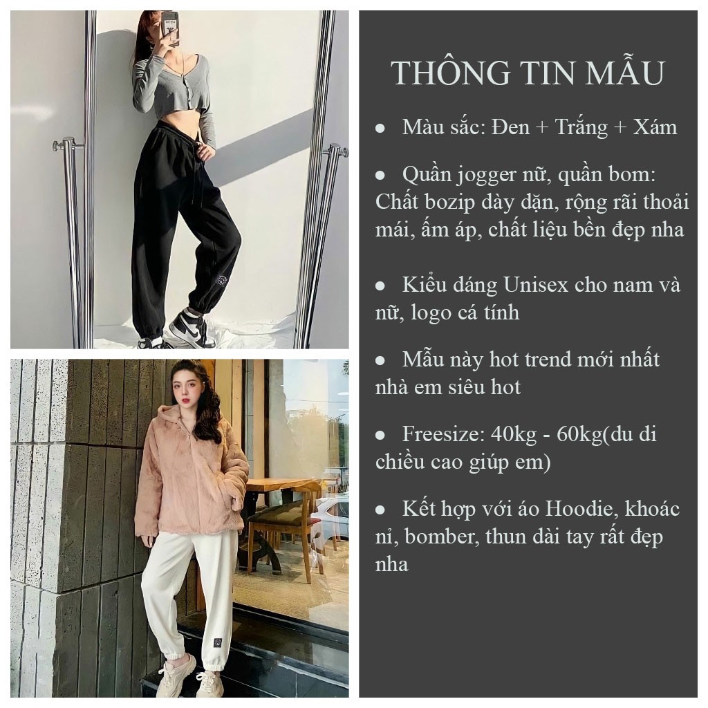Quần bom ống rộng LOGCOWN nữ bo gấu co giãn Hàn Quốc - VENUS