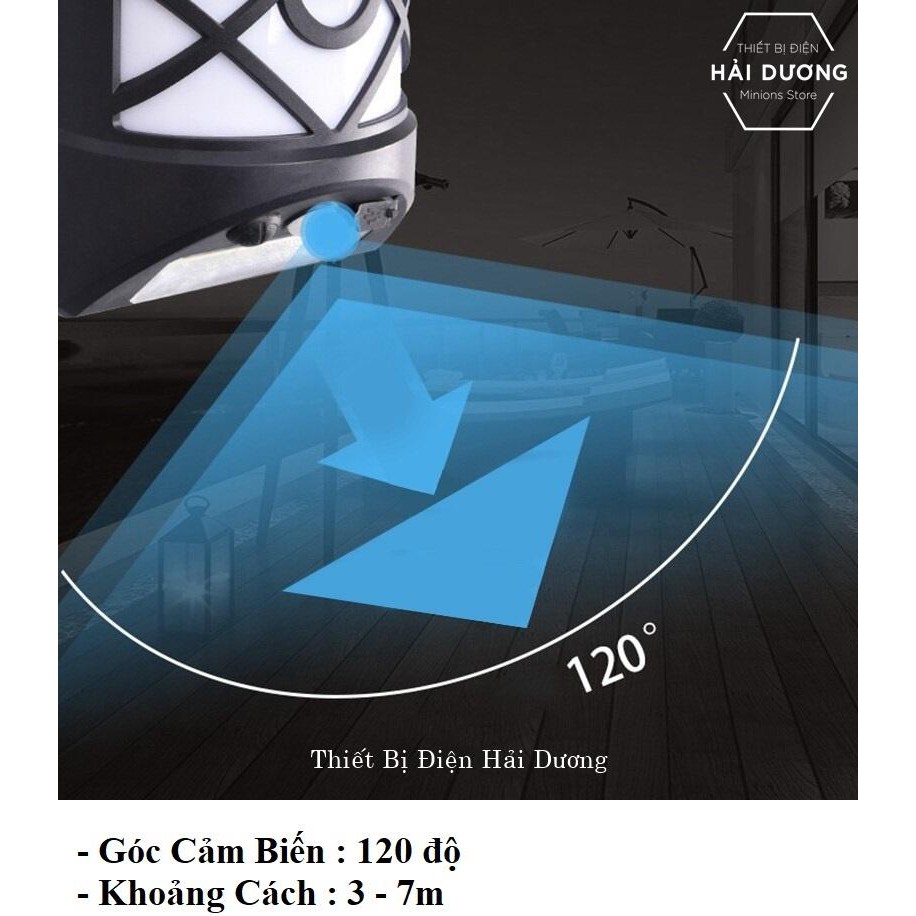 Combo Bộ 3 Đèn Tường Năng Lượng Mặt Trời Họa Tiết Hoa Văn - SH801 ( Tích Hợp Sạc Điện )