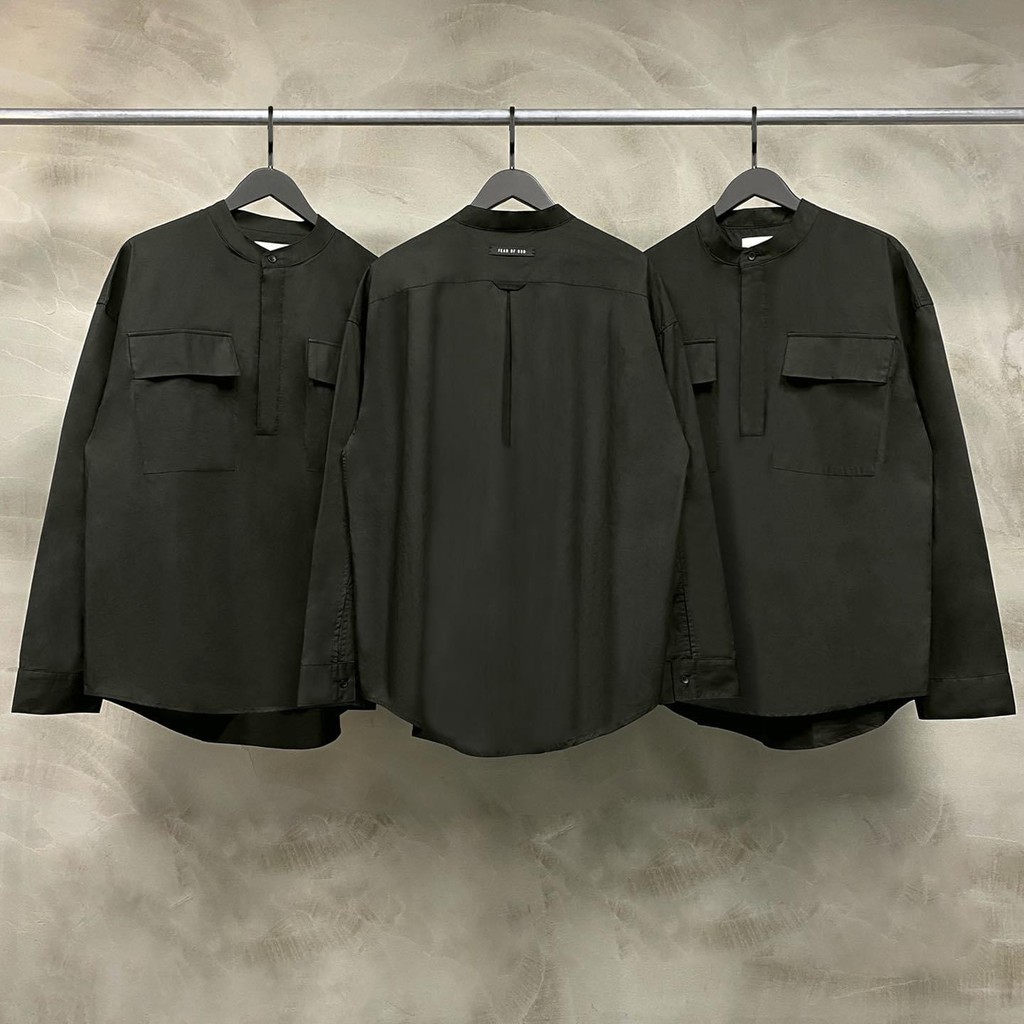 [Mã FASHIONHOTMA hoàn 15% tối đa 30K xu đơn 150K] Áo sơ mi cổ tàu FOG , áo sơ mi dài tay nam nữ unisex , MSW Town