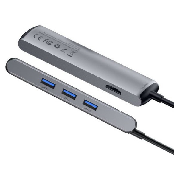 Hub chuyển nhôm nguyên khối ThunderBolt 3 Baseus LV418GY