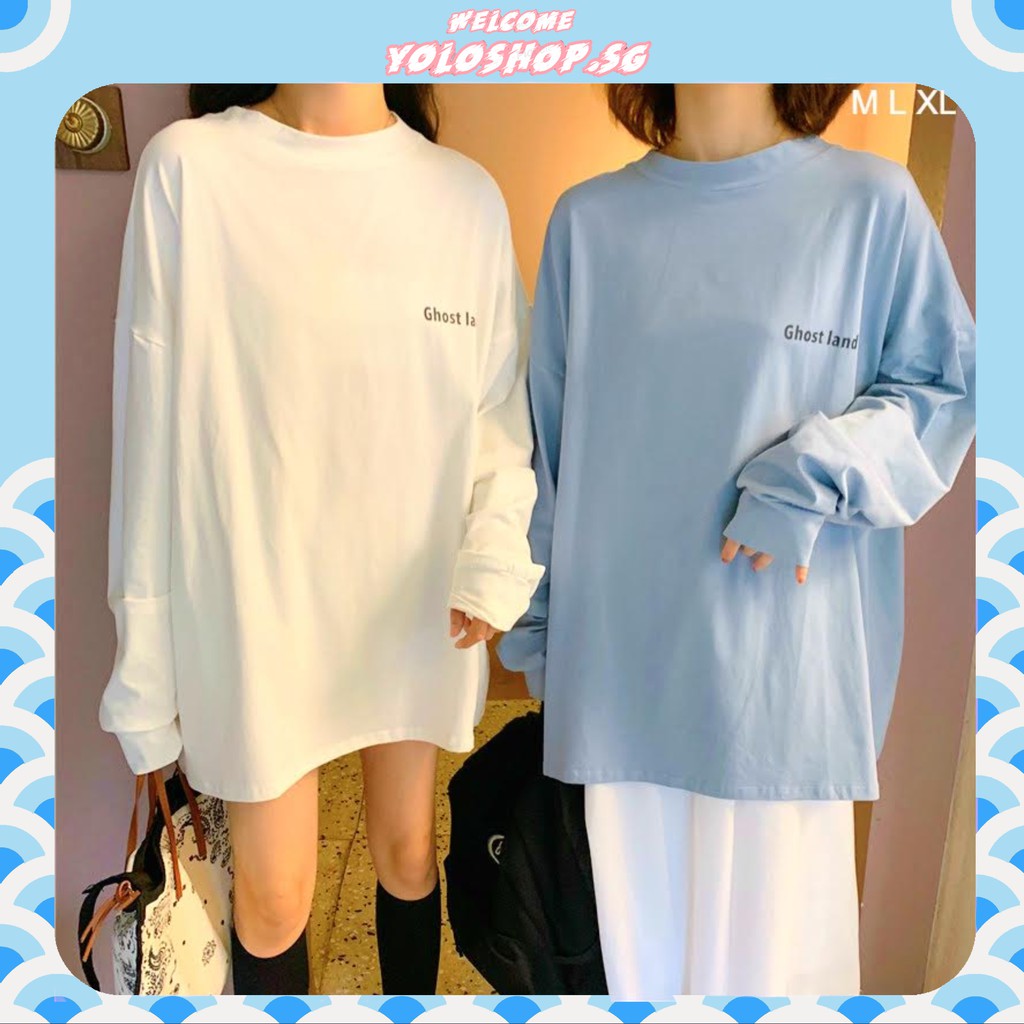 Áo Thun Tay Dài Bo Tay Thu Đông Unisex GHOST LAND Form Rộng Ulzzang