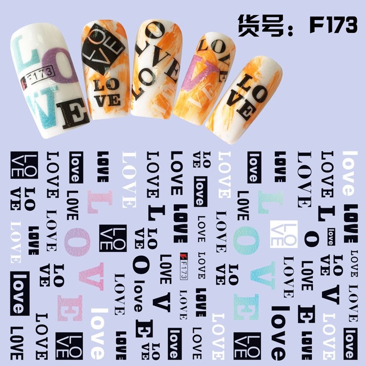 Nail Sticker Chữ  Dán Móng Tay 3D Tuyệt Đẹp - Lẻ 1 Cái