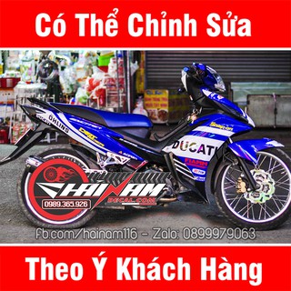 Tem Trùm Exciter 135 Xanh Trắng Ducati