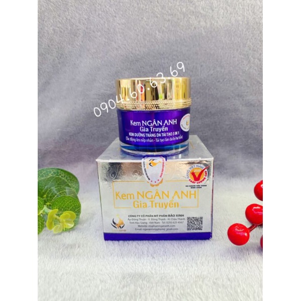Kem NGÂN ANH GIA TRUYỀN 12g Dưỡng Trắng Da Tái Tạo 3in1 Mỹ Phẩm Bảo Xinh