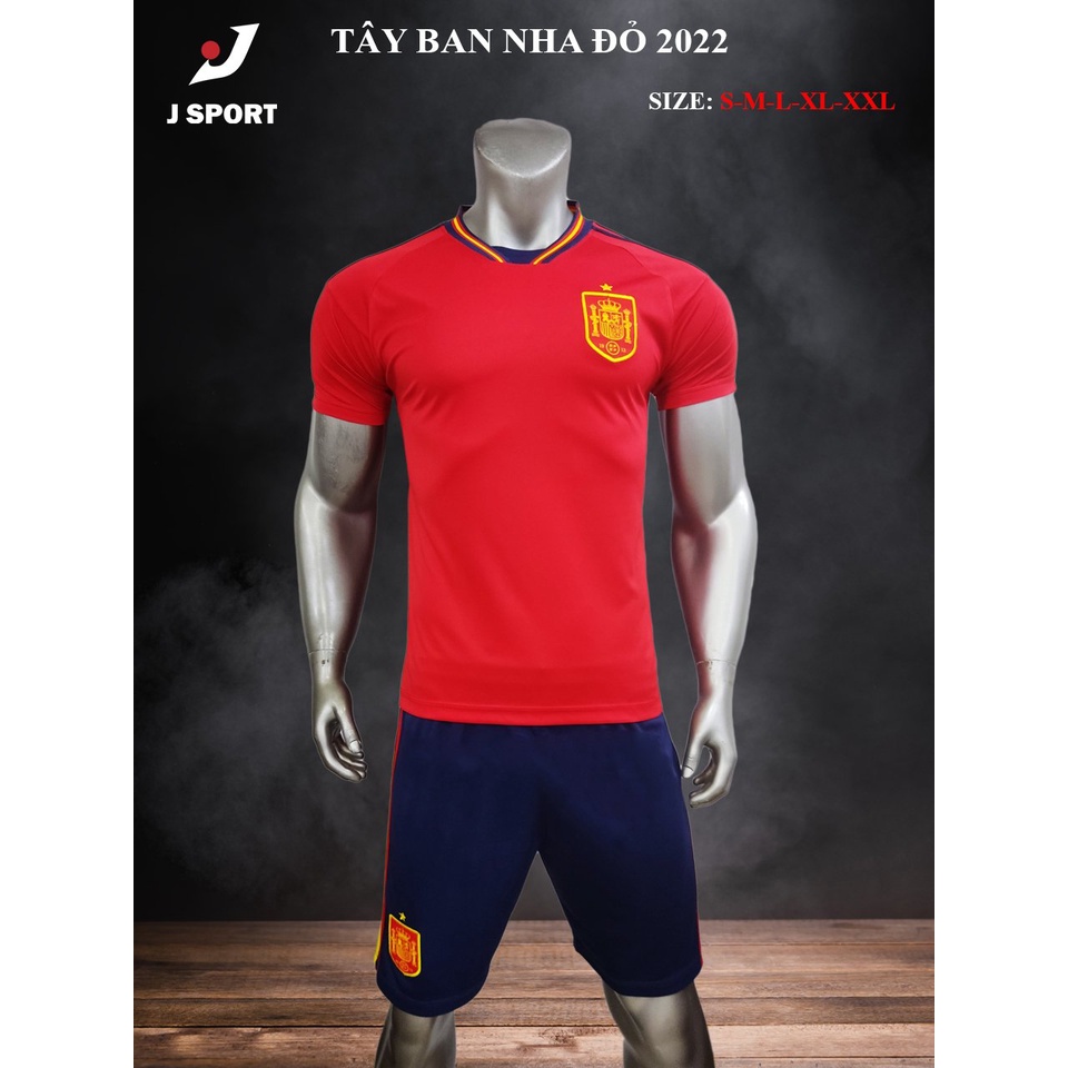 Bộ quần áo đá banh TBN, Bộ quần áo bóng đá Tây Ban Nha in tên và số theo yêu cầu