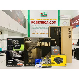 Bộ máy tính ryzen 5 2600 b450m 16g 250g 550w 1650