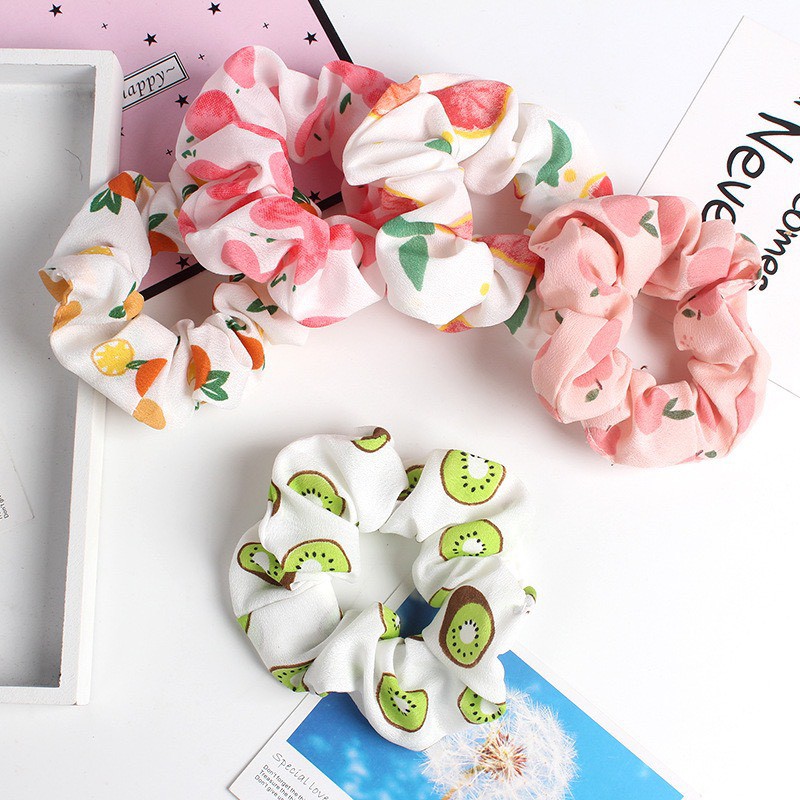 Dây Buộc Tóc Scrunchies Nhiều Màu Hoa Quả SC13