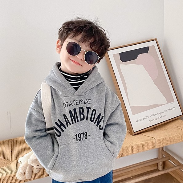 Áo hoodie dài tay có nón lót bông mềm mịn Dhambtons cho bé A449