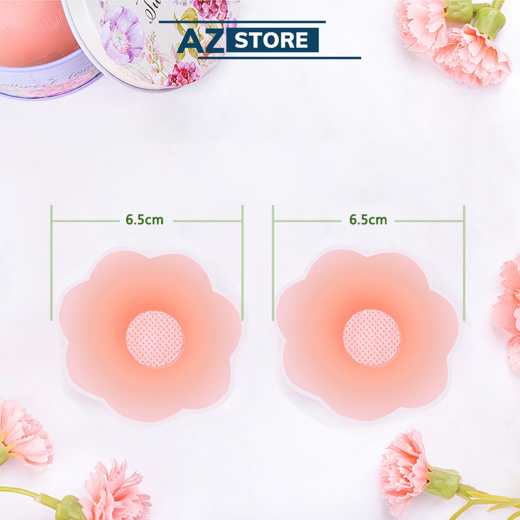 Cặp miếng dán ngực Silicon hình tròn nhũ hoa cao cấp siêu dính sử dụng nhiều lần - AZ Store
