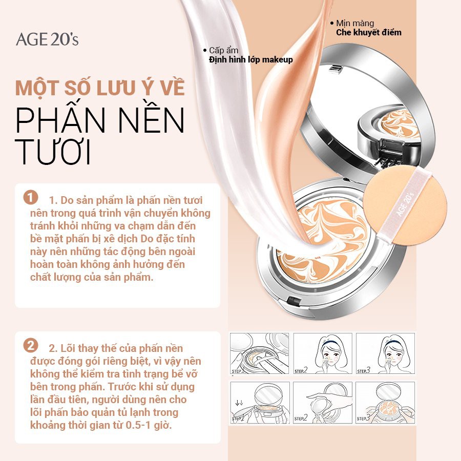 [TẶNG 1 LÕI]Phấn Tươi Dưỡng Ẩm Age20'S Signature Essence Cover Pact #21 14GX2 [HỒNG]