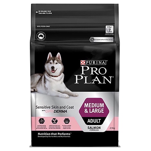 Purina Pro Plan Sensitive Skin Adult-Thức Ăn Chó Trưởng Thành Có Da Nhạy Cảm, Dễ Dị Ứng Vóc Trung Và Lớn Vị Cá Hồi 2.5kg