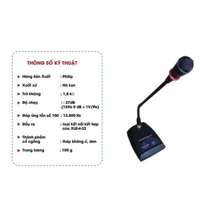 Micro cổ ngỗng philips dk390, micro để bục, micro phát biểu cao cấp chuyên dùng cho phòng họp, hội nghị,