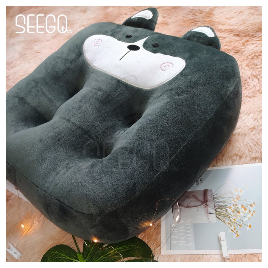 Đệm lót ngồi nâng chiều cao xe oto hình thú cute, đệm bệt dùng cho bàn trà, sofa, decor phòng