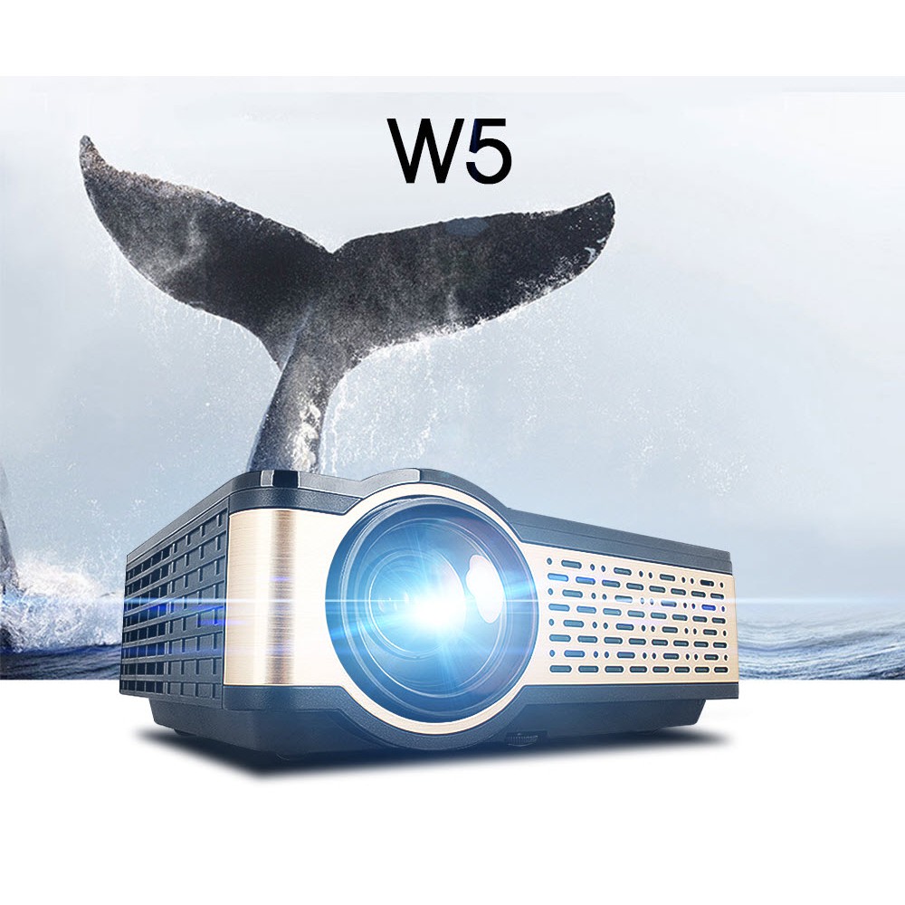 Máy Chiếu Siêu Nét W5 Projector Hỗ Trợ Độ Phân Giải 1080P Độ Sáng 4000Lumens Bluetooth 4.0, Wifi,USB/HDMI * 2/AV/VGA/SD