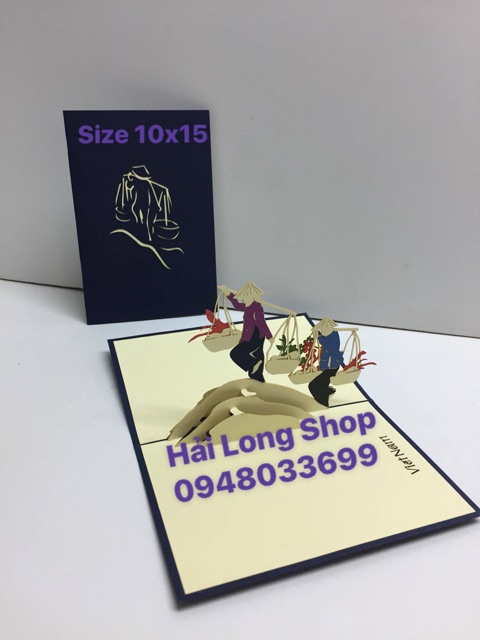 Gánh Đôi ( leo qua cồn cát ) -  Thiệp 3D ( VN ) | BigBuy360 - bigbuy360.vn