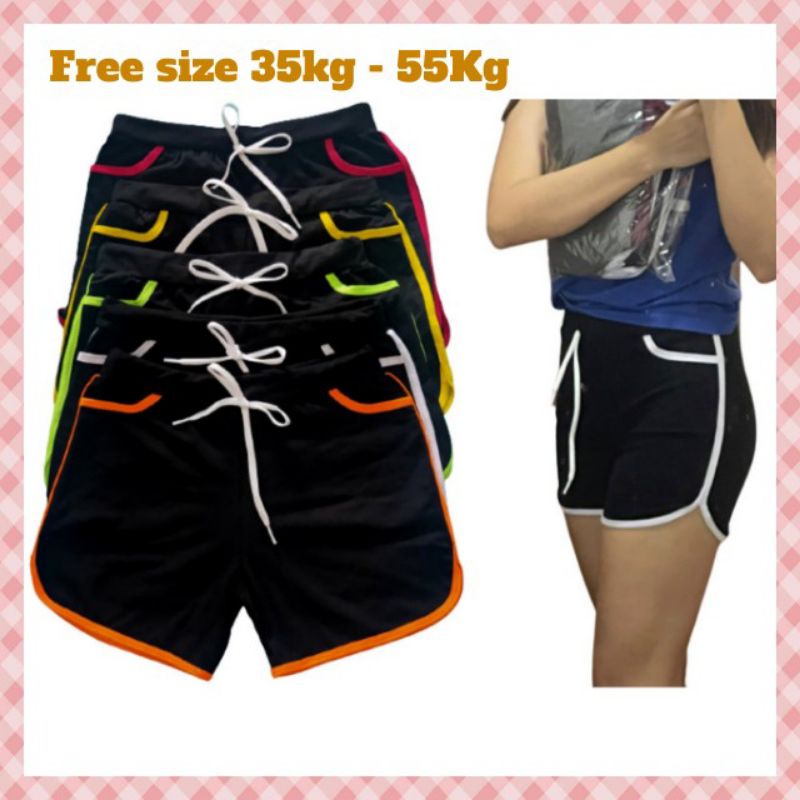 Quần đùi nữ viền sọc mặc nhà màu đen, quần dây rút vãi thun cotton 4 chiều co giãn thoáng và thấm hút mồ hôi, mặc nhà