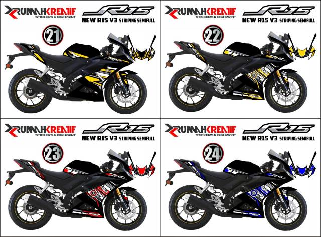 Sticker Dán Trang Trí Xe Yamaha R15 V3 / New R15 2017-2019