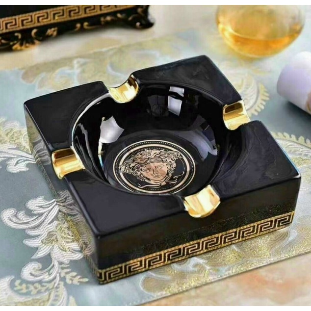 gạt tàn, hũ tăm versace. gạt tàn thuốc lá cao cấp phong cách hiện đại. hũ đựng tăm