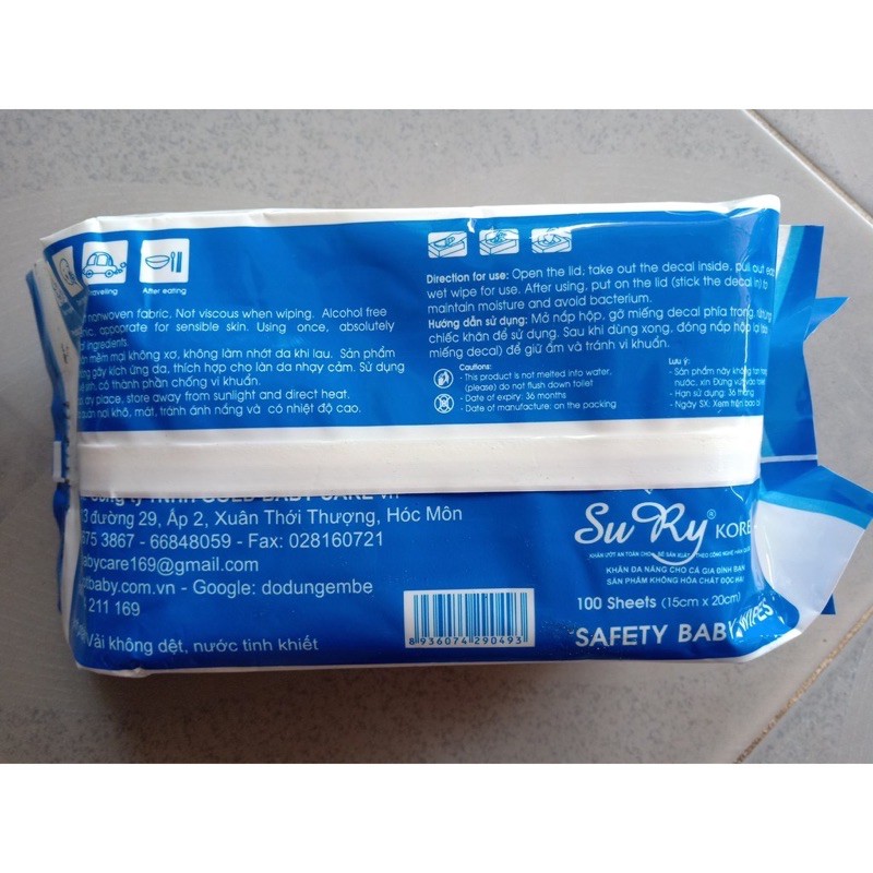 Khăn ướt Sury Korea 125 tờ chính hãng
