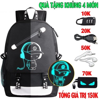 Balo nam nữ đi học phát sáng hình One Piece TẶNG ( TAI NGHE, KHÓA CHỐNG TRỘM + CÁP SẠC), Cặp Học Sinh Mẫu Mới 2025