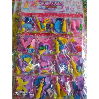 Vỉ 16 bộ búp bê kèm tẩy ( sỉ đồ trẻ em(