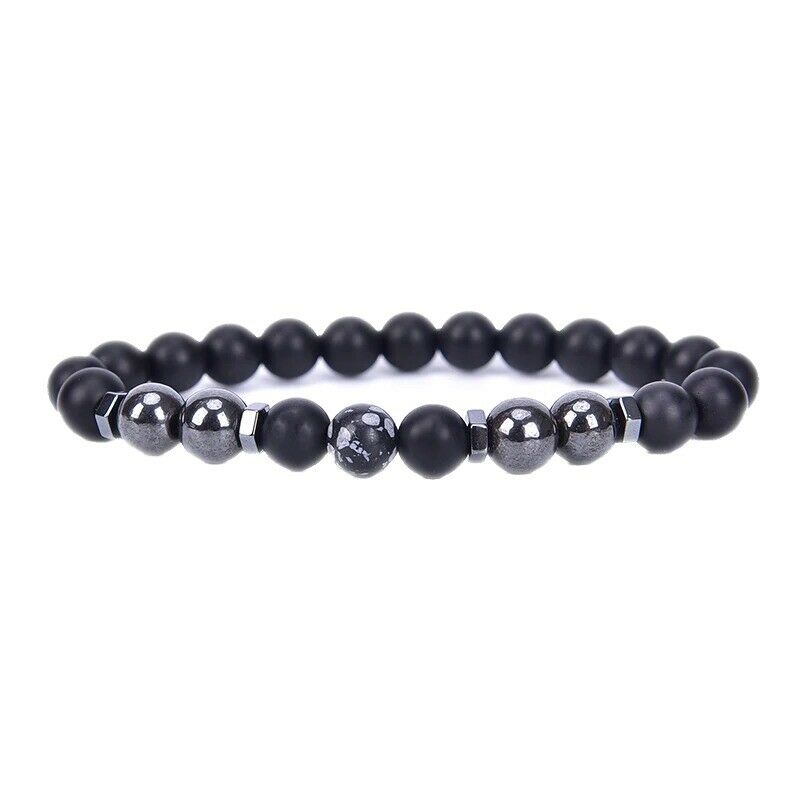 Vòng đeo tay xâu hạt đá Onyx màu đen thời trang