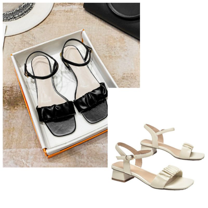 Dép sandal nữ bèo nhúm cao 3 cm mã DE12