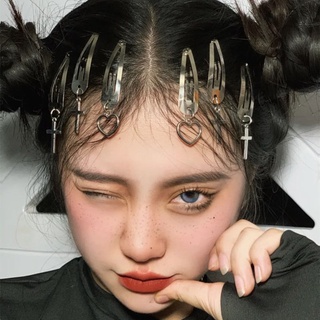Kẹp tóc BB bề mặt kim loại phong cách punk đơn giản ngọt ngào dành cho bé gái