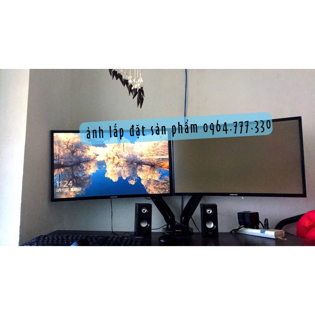 F160 Giá treo 2 màn hình máy tính NB #Tay treo 2 màn hình đa năng #Xoay 360 độ  NorthBayou