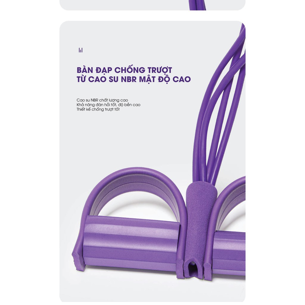 Dây Đàn Hồi Tập Yoga Pilates (Có Bàn Đạp) - Kích Thước 45 x 25 cm - Giao màu ngẫu nhiên