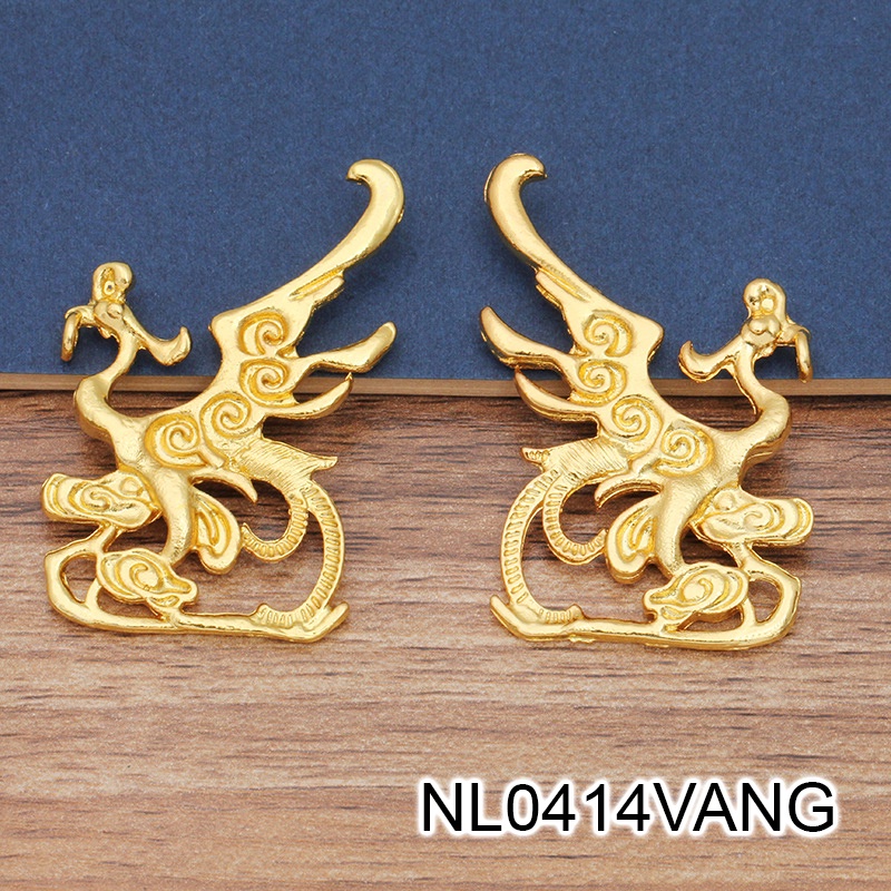 1 cặp phiến đúc phượng hoàng 34*52mm nguyên liệu làm trâm làm trang sức cổ trang