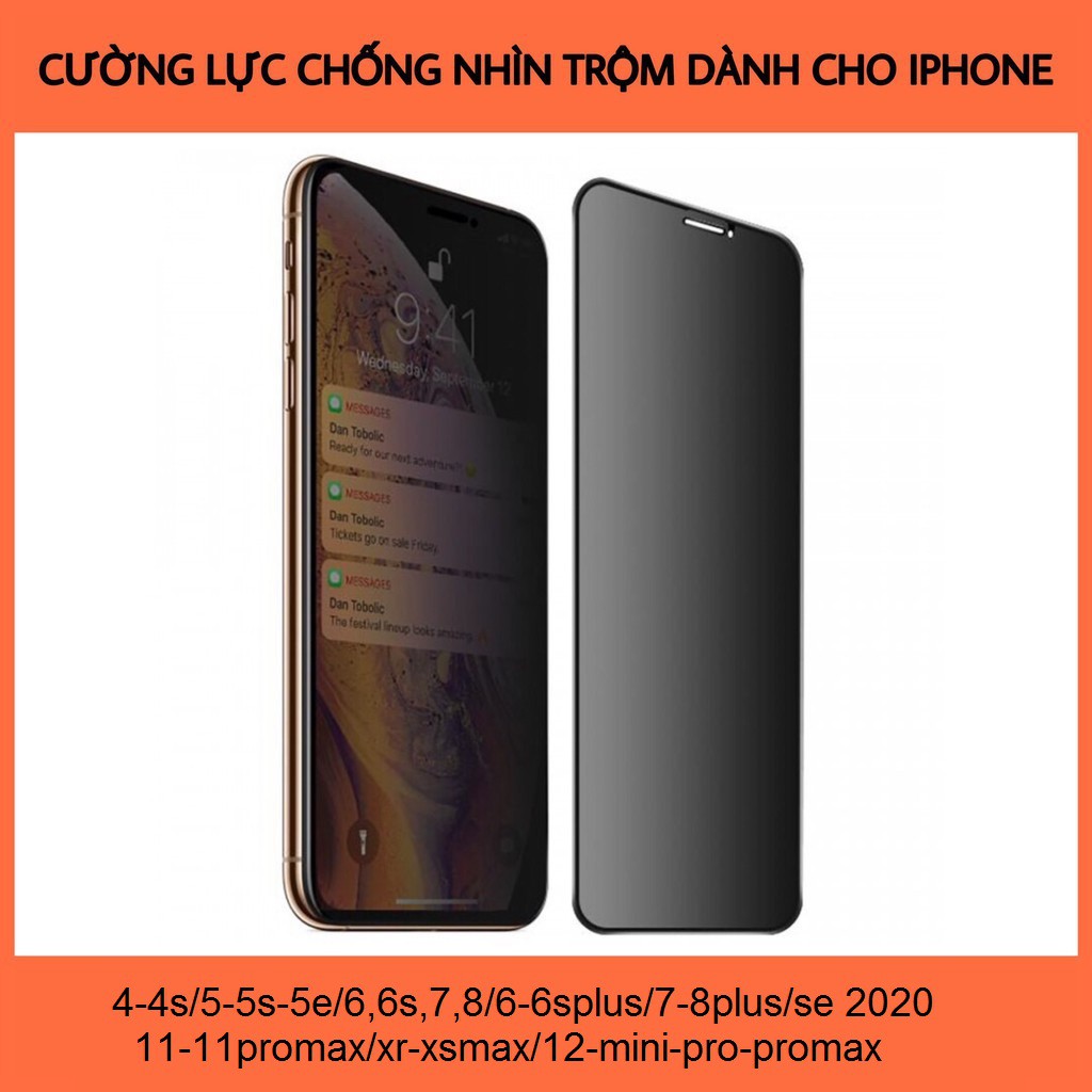 Cường Lực Chống Nhìn Trộm Nano Dẻo , Nhám không bám vân iphone full dòng iphone4-12