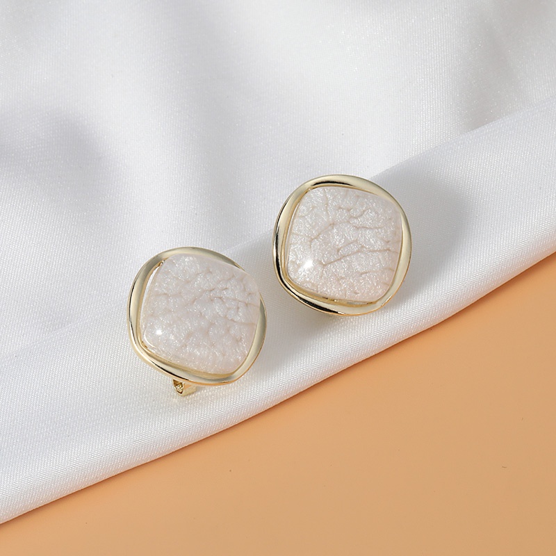Bông Tai Hình Vuông Họa Tiết onyx Màu Xanh Dương Phong Cách Vintage Hàn Quốc Cho Nữ