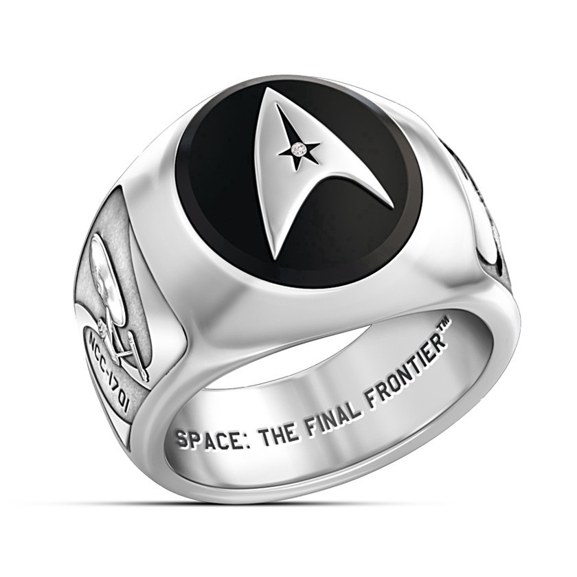 Nhẫn bạc   hình Star Trek phong cách punk có kích cỡ 7-14 cho nam