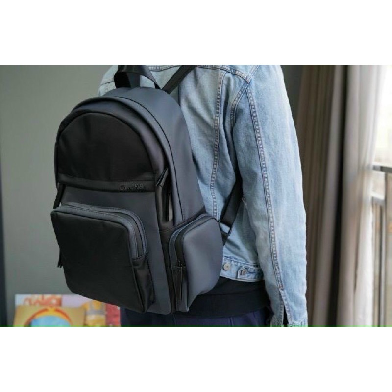 TNS - Balo form vuông có ngăn laptop quai đeo siêu êm C•K oxford backpack