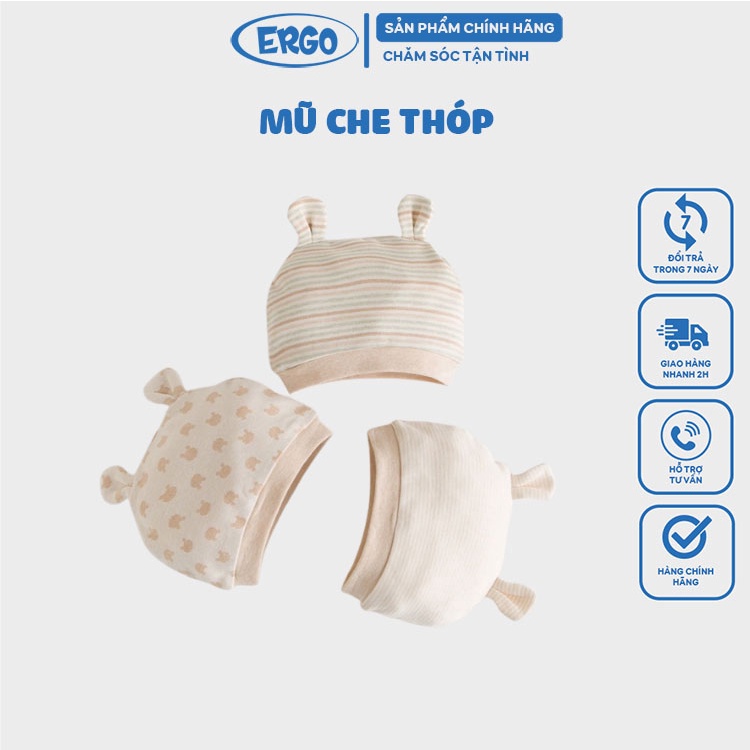 Mũ che thóp cotton cho bé sơ sinh giữ ấm đầu bảo vệ sức khỏe