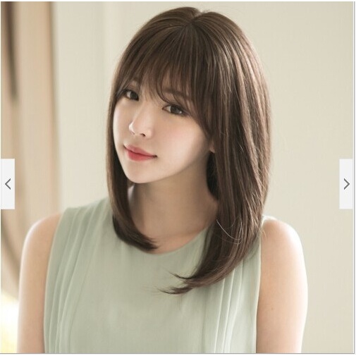 Tóc giả nguyên đầu lửng 40cm, tóc giả cả đầu sợi tơ Hàn - TG34