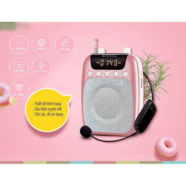 Máy trợ giảng có dây SHIDU SD-S358 (FM) Hàng Chính Hãng