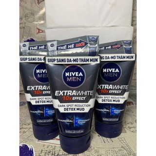 Sữa rửa mặt Nivea Men Detox Mud 100g( mầu xám)