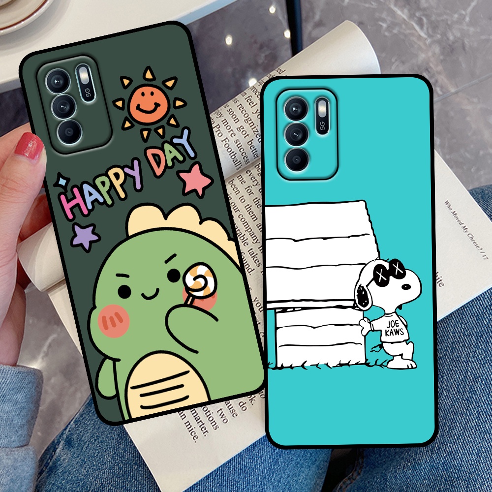 Ốp Oppo Reno6 5G / Reno6 Z 5G in hình quả bơ, hươu, khủng long siêu dễ thương