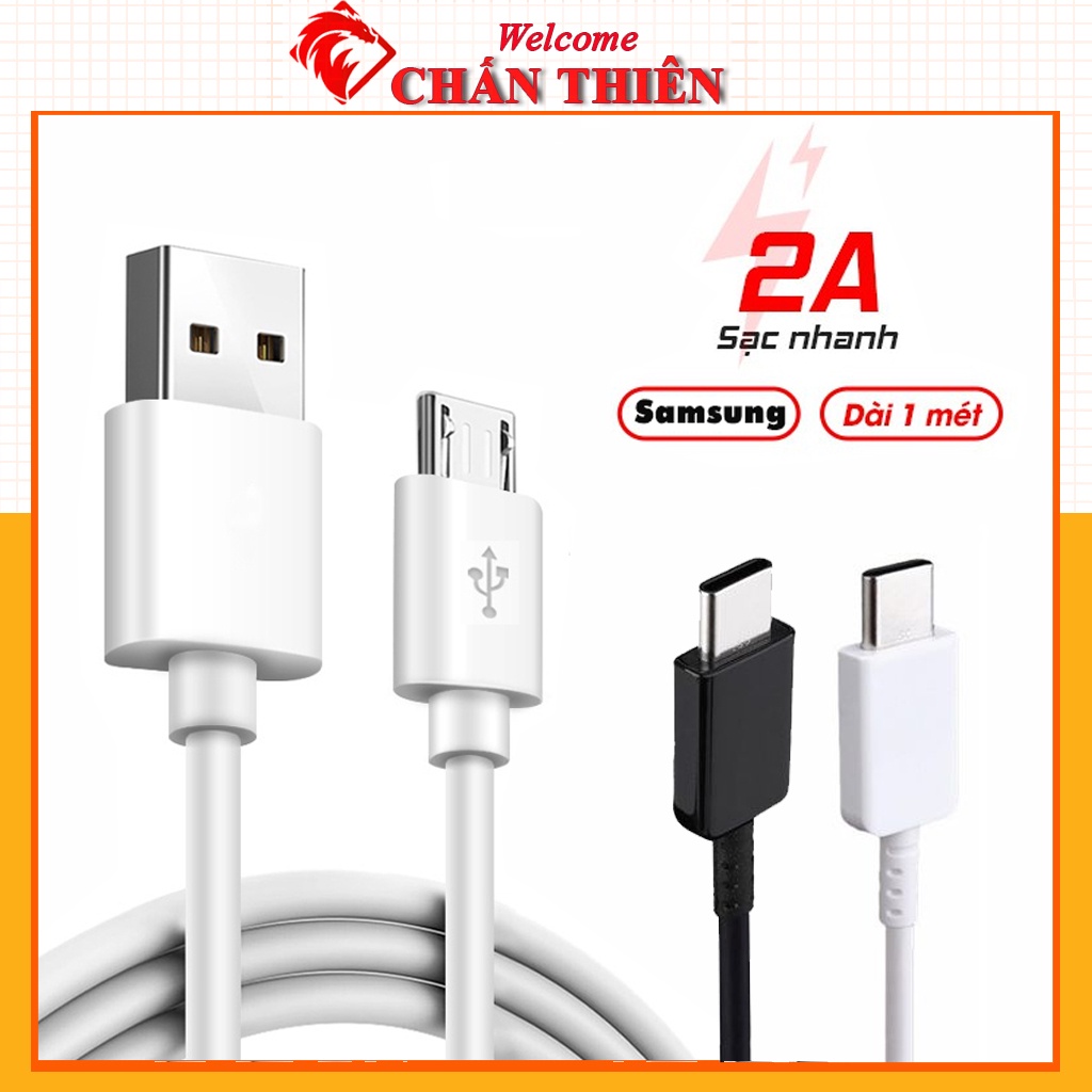 Dây Cáp Sạc Type C / Micro Sạc nhanh samsung và các dòng máy Android Chiều dài 1m Bảo hành 6 tháng [Cáp Samsung]