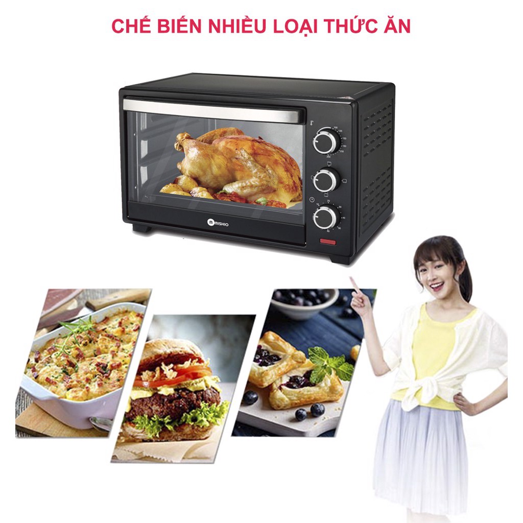 Lò nướng Mishio 25 lít MIshio - thương Hiệu Nhật Bản tặng bình đun siêu tốc 1.8 lít