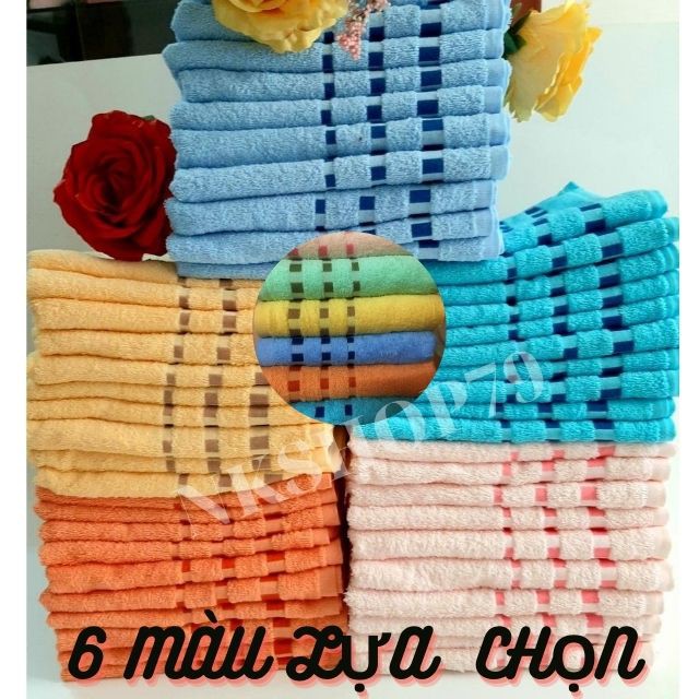[28 x 42 cm sọc caro 2 đầu] Khăn mặt Hải Cẩu Cao Cấp HHD6